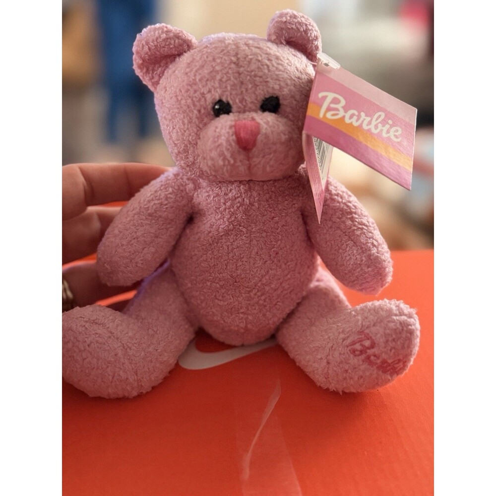 Rare Vintage Barbie Mini Christmas Pink Bear Plush 6 Inches Tall NWT